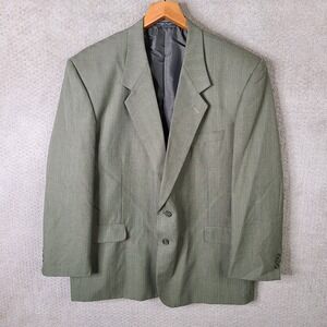 Raffinati Jacket Mens 50R Green Sage Striped Blazer Two Button Formal Suit Coat